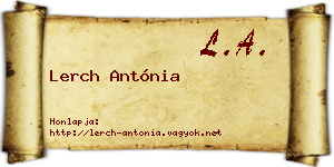 Lerch Antónia névjegykártya